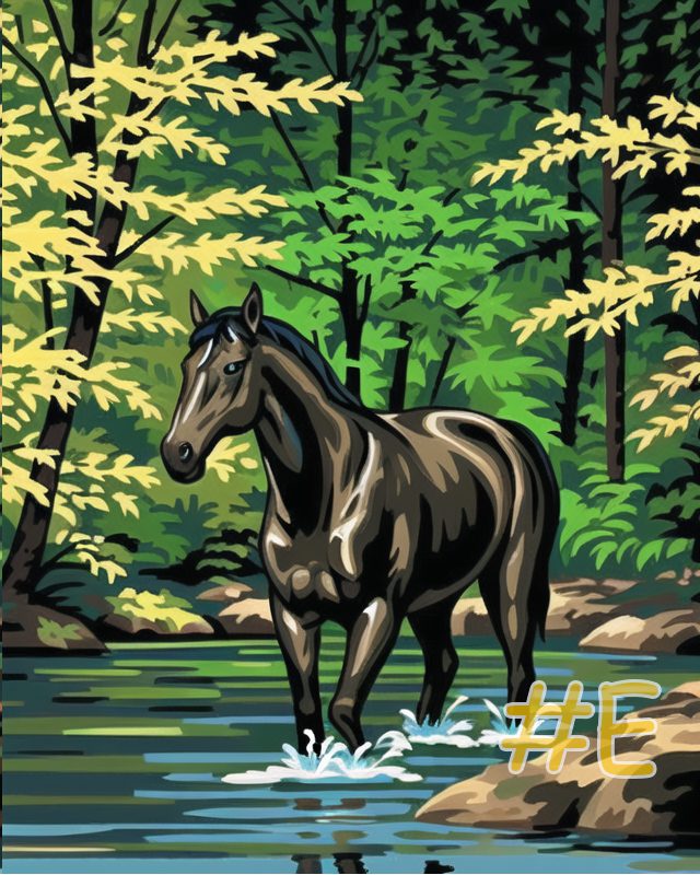 Horses in Tranquil Waters Needlepoint Canvas