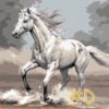 Galloping Horse Needlepoint Canvas