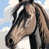 Elegant Horse Portrait Needlepoint Canvas